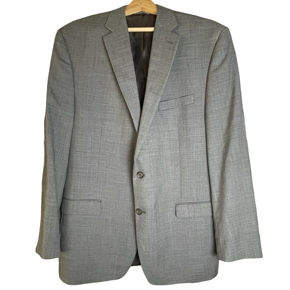 Lauren Ralph Lauren 2 Button 100% Wool Classic Grey Sports Coat 44L Green Label